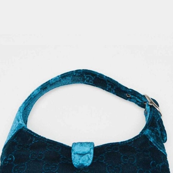 Gucci Teal Velvet GG Jackie 1961 Small Crossbody Bag - Picture 5 of 10